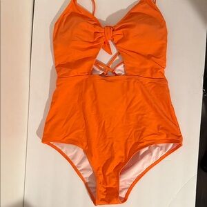 Vibrant Orange Women's One-Piece Swimsuit